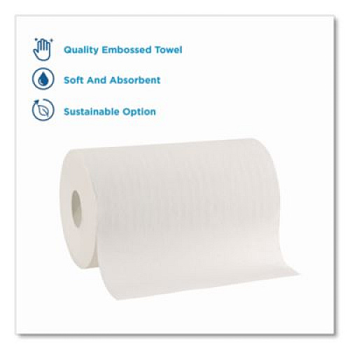 Georgia Pacific Professional SofPull Hardwound Paper Towel Roll, Nonperforated, 1-Ply, 9" x 400 ft, White, 6 Rolls/Carton (26610)
