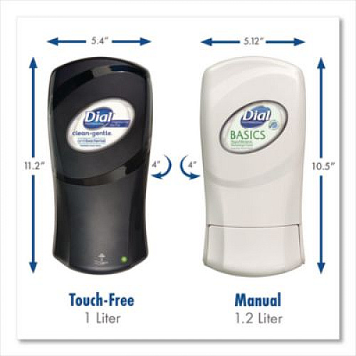 Dial Professional FIT Universal Manual Dispenser, 1.2 L, 4 x 5.13 x 10.5, Ivory, 3/Carton (16656)