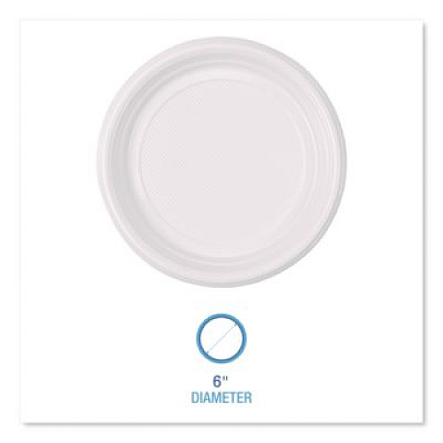 Boardwalk Hi-Impact Plastic Dinnerware, Plate, 6" dia, White, 1,000/Carton (PLTHIPS6WH)
