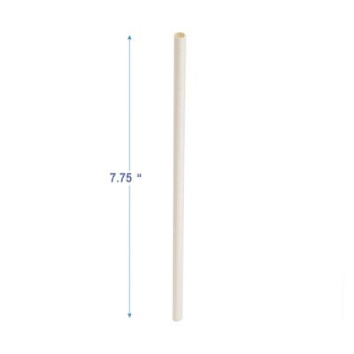 Boardwalk Unwrapped Paper Straws, 7.75 x 0.25, White, 4,800/Carton (PPRSTRWUW)