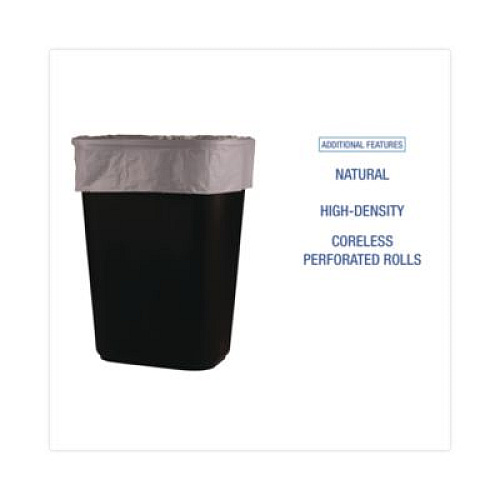 GEN High-Density Can Liners, 30 gal, 10 mic, 30" x 36", Natural, Perforated Roll, 25 Bags/Roll, 20 Rolls/Carton (303613)