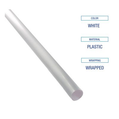 Boardwalk Wrapped Giant Straws, 10.25", Polypropylene, Clear, 100/Pack, 10 Packs/Carton (JSTW1025CLR)