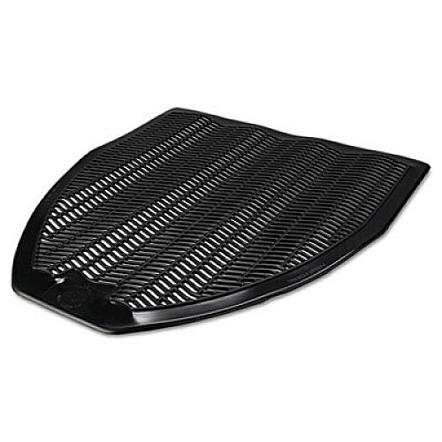 Impact Disposable Urinal Floor Mat, Shield-Shaped, Fresh Blast Scent, Black Non-Slip Perforated Surface, 17.5" x 20.38", 6/Carton (15255)