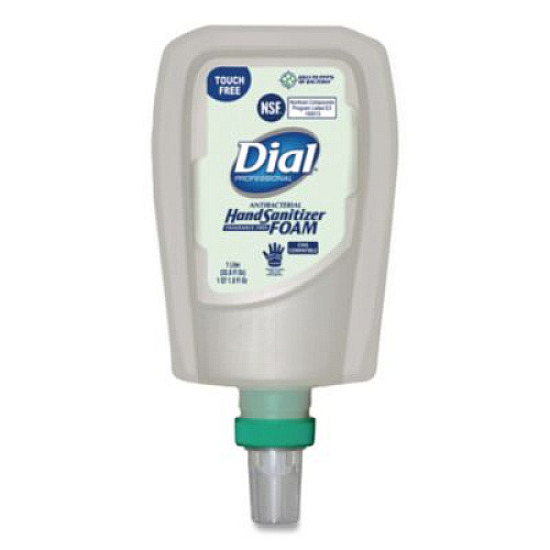 Dial Professional Antibacterial Foaming Hand Sanitizer Refill for FIT Touch Free Dispenser, 1 L Bottle, Fragrance-Free, 3/Carton (16694)
