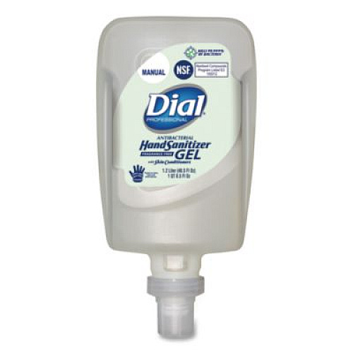 Dial Professional Antibacterial Gel Hand Sanitizer Refill for FIT Manual Dispenser, 1.2 L, Fragrance-Free, 3/Carton (16706)