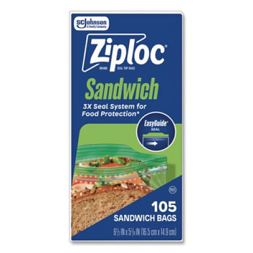 Ziploc Resealable Sandwich Bags, 6.5" x 5.88", Clear, 90/Pack (366151)