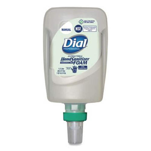 Dial Professional Antibacterial Foaming Hand Sanitizer Refill for FIT Manual Dispenser, 1.2 L Bottle, Fragrance-Free, 3/Carton (19038)
