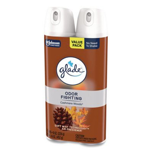 Glade Air Freshener, Cashmere Woods, 8.3 oz Aerosol Spray, 3/Carton (377361)