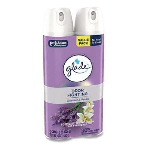 Glade Air Freshener, Lavender and Vanilla, Scent, 8.3 oz Aerosol Spray, 2/Pack, 3 Packs/Carton (377371)