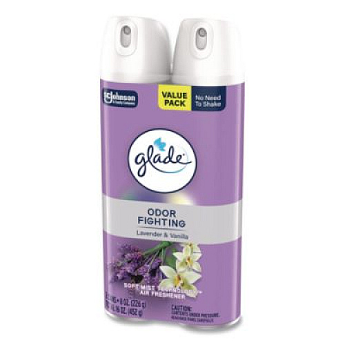 Glade Air Freshener, Lavender and Vanilla, Scent, 8.3 oz Aerosol Spray, 2/Pack, 3 Packs/Carton (377371)