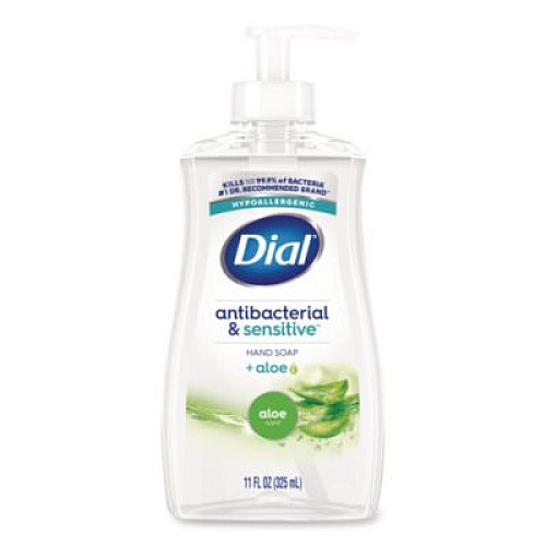 Dial Antibacterial Liquid Hand Soap, Aloe Scent, 11 oz, 12/Carton (20946CT)