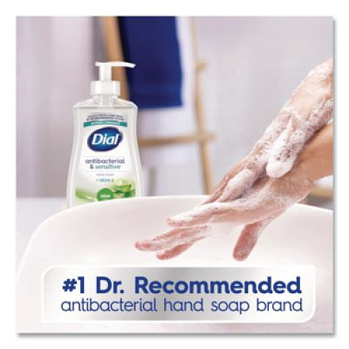 Dial Antibacterial Liquid Hand Soap, Aloe Scent, 11 oz, 12/Carton (20946CT)