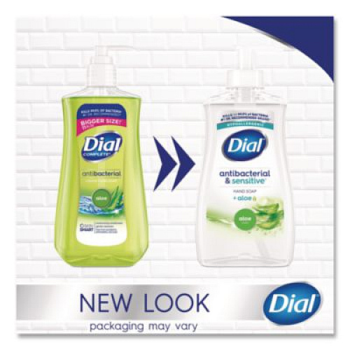 Dial Antibacterial Liquid Hand Soap, Aloe Scent, 11 oz, 12/Carton (20946CT)