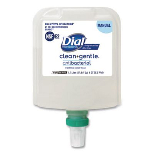 Dial Professional Clean+Gentle Antibacterial Foaming Hand Wash Refill for 1700 Dispenser, Fragrance-Free, 1.7 L, 3/Carton (32094)