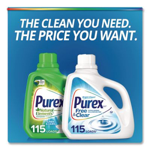 Purex Free and Clear Liquid HE Laundry Detergent, Unscented, 75 oz Bottle (2420006040EA)
