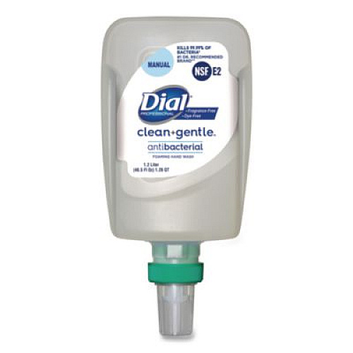 Dial Professional Clean+Gentle Antibacterial Foaming Hand Wash Refill for FIT Manual Dispenser, Fragrance-Free, 1.2 L, 3/Carton (32100CT)