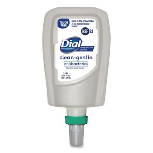 Dial Professional Clean+Gentle Antibacterial Foaming Hand Wash Refill for FIT Touch Free Dispenser, Fragrance-Free, 1 L, 3/Carton (32106CT)
