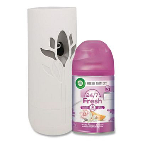 Air Wick Freshmatic Ultra Automatic Sprayer Starter Kit, 5.89 oz, White Flowers and Melon Summer Delights, Asst Dispenser Color (88410KT)