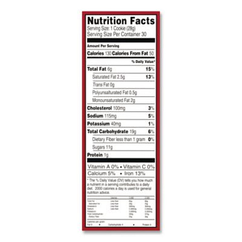 Mrs. Fields Milk Chocolate Chip Cookies, 1 oz, Indidually Wrapped Pack, 30/Carton (21200009)