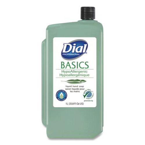 Dial Professional Basics MP Free Liquid Hand Soap Refill, Unscented, 1 L, 8/Carton (33821)