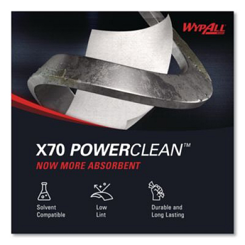 WypAll X70 Cloths, 1/4 Fold, 12.5 x 12, White, 76/Pack, 12 Packs/Carton (41200)