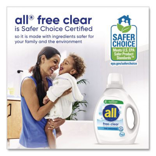 All Ultra Free Clear HE Liquid Detergent, Unscented, 141 oz Bottle, 4/Carton (46159)