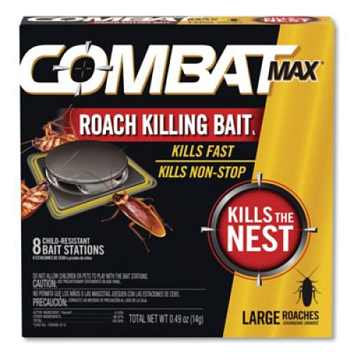 Combat Max Roach Killing Bait, 0.49 oz Bait, 8/Pack, 12 Packs/Carton (51913)