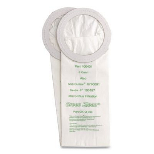 Green Klean GK-Q-Vac Replacement Bag, 10 Bags/Pack, 10 Packs/Carton