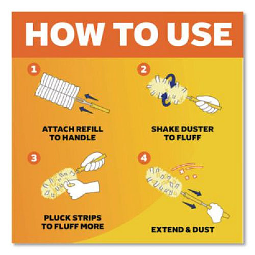 Swiffer Heavy Duty Dusters Starter Kit, Handle Extends to 3 ft, 1 Handle with 12 Duster Refills (77300)