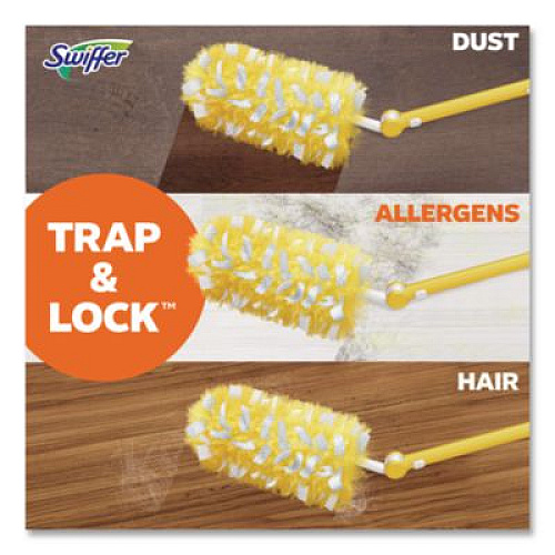 Swiffer Heavy Duty Dusters Starter Kit, Handle Extends to 3 ft, 1 Handle with 12 Duster Refills (77300)