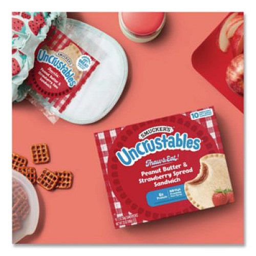 Smucker's UNCRUSTABLES Peanut Butter and Strawberry Jam, 2 oz, 10/Box, 2 Boxes/Carton (90300133)