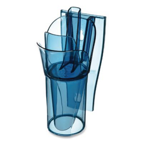 San Jamar Saf-T-Scoop and Guardian System for Ice Machines, 6 oz to 10 oz Ice Scoop, Transparent Blue (SI5000)