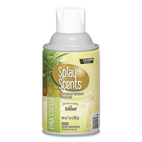 Chase Products Champion Sprayon SPRAYScents Metered Air Freshener Refill, Pina Colada, 7 oz Aerosol Spray, 12/Carton (5180)
