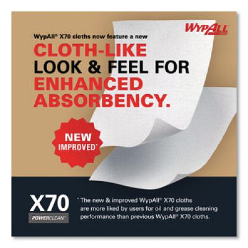 WypAll X70 Cloths, POP-UP Box, 9.13 x 16.8, Blue, 96/Box, 10 Boxes/Carton (41412)