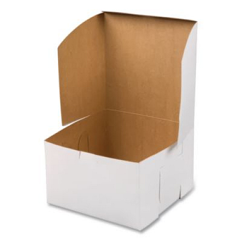 SCT White One-Piece Non-Window Bakery Boxes, 8 x 8 x 5, White, Paper, 100/Carton (09455)