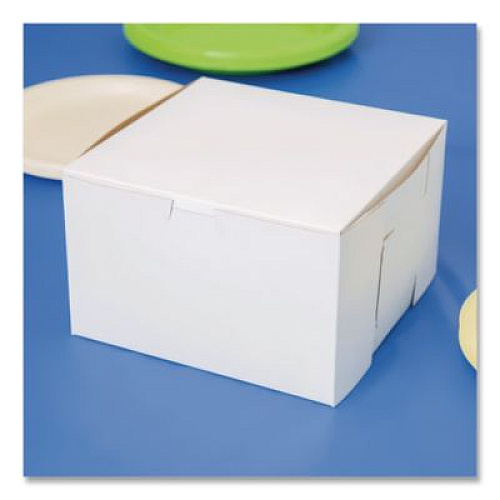 SCT White One-Piece Non-Window Bakery Boxes, 8 x 8 x 5, White, Paper, 100/Carton (09455)