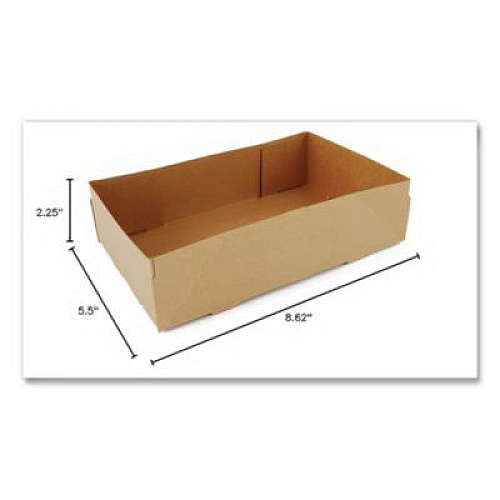 SCT 4-Corner Pop-Up Food and Drink Tray, 8.63 x 5.5 x 2.25, Brown, Paper, 500/Carton (0122)