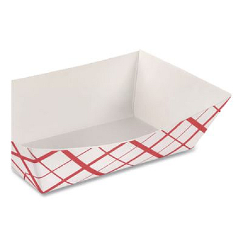SCT Paper Food Baskets, 0.5 lb Capacity, 4.58 x 3.2 x 1.25, Red/White, Paper, 1,000/Carton (0409)
