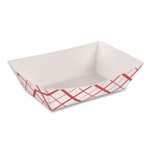 SCT Paper Food Baskets, 2 lb Capacity, Red/White, Paper, 1,000/Carton (0417)