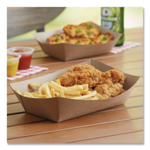 SCT Eco Food Trays, 1 lb Capacity, Brown, Paper, 1,000/Carton (0513)