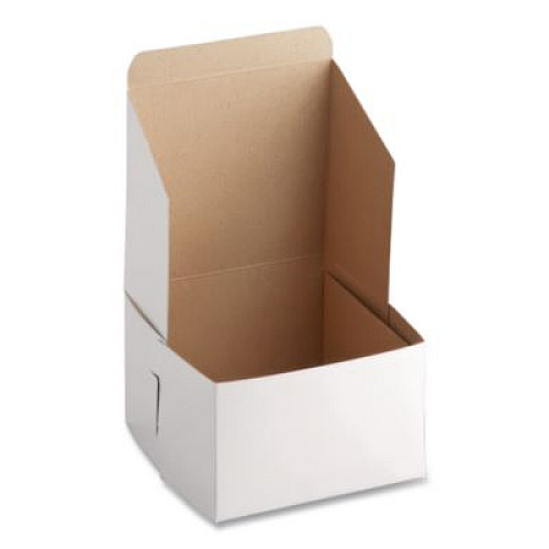SCT White One-Piece Non-Window Bakery Boxes, 6 x 6 x 4, White, Paper, 250/Bundle (0909)