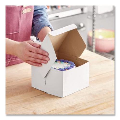 SCT White One-Piece Non-Window Bakery Boxes, 6 x 6 x 4, White, Paper, 250/Bundle (0909)