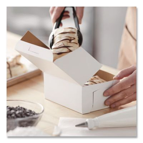 SCT White One-Piece Non-Window Bakery Boxes, 6.25 x 3.75 x 2.13, White, Paper, 250/Bundle (0911)