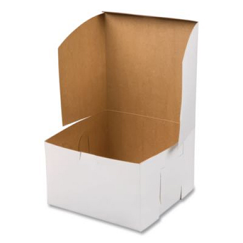 SCT White One-Piece Non-Window Bakery Boxes, 8 x 8 x 4, White, Paper, 250/Carton (0941)