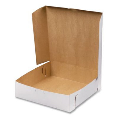SCT White One-Piece Non-Window Bakery Boxes, 9 x 9 x 2.5, White, Paper, 250/Carton (0953)