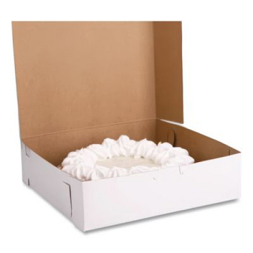 SCT White One-Piece Non-Window Bakery Boxes, 9 x 9 x 2.5, White, Paper, 250/Carton (0953)