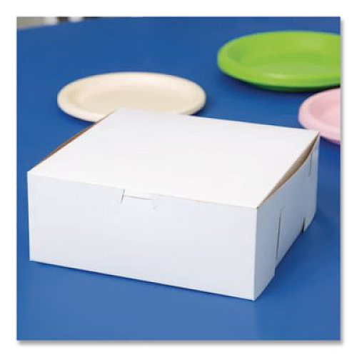 SCT White One-Piece Non-Window Bakery Boxes, 9 x 9 x 4, White, Paper, 200/Carton (0961)