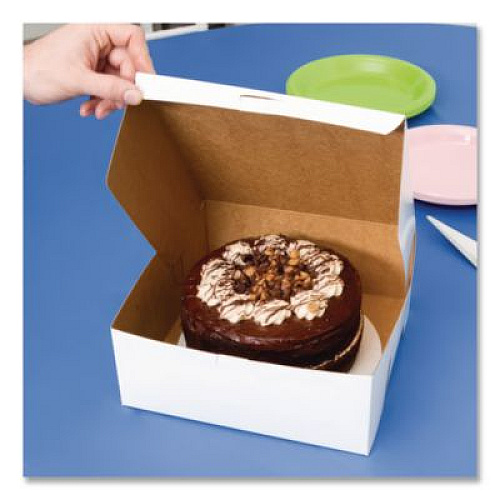 SCT White One-Piece Non-Window Bakery Boxes, 9 x 9 x 4, White, Paper, 200/Carton (0961)