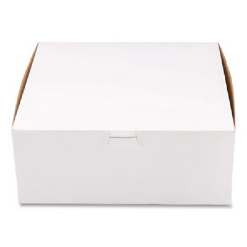 SCT White One-Piece Non-Window Bakery Boxes, 10 x 10 x 4, White, Paper, 100/Carton (0973)