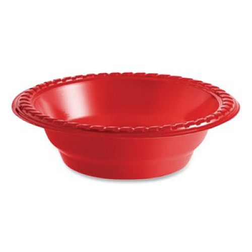 SOLO Party Plastic Premium Dinnerware, Bowl, 12 oz, Red, 24/Pack (CB1220202)